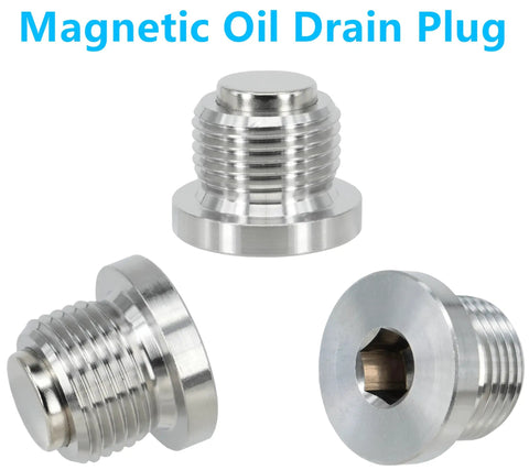 Magnetic Stainless Steel Oil Drain Plug For Porsche 911 986 996 997 Boxster Cayman, features crush washer and rubber seal.