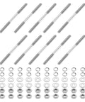 Beefed Up Heavy Duty Double Ended Stud Screws Kit M4x60mm 304 Stainless Steel Dual Threaded Rod Bolts With Nuts Flat Washers And Lock Washers For Home Maintenance And DIY Projects, studs and hardware set