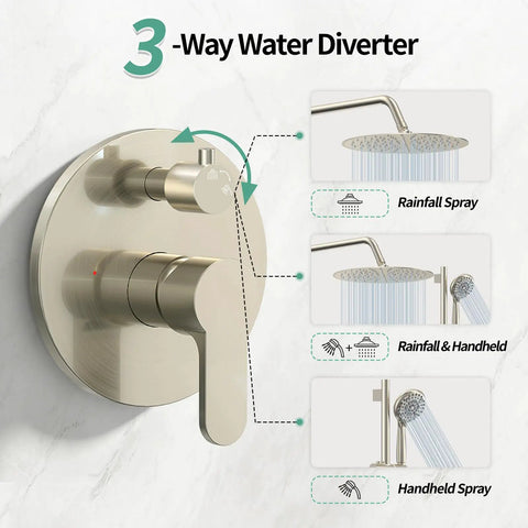 Start Your House Refresh With This Rock Solid Dual Function Wall Mount Shower Faucet Set Featuring A Seamless 12 Inch Slide Bar And Classic Brushed Nickel Look For A Totally Fresh Bathroom Vibe