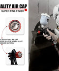 Person using HVLP Auto Paint Spray Gun Kit Pro Grade With 1.3mm Nozzle Regulator Five Strainers 600cc Cup for touch up spray