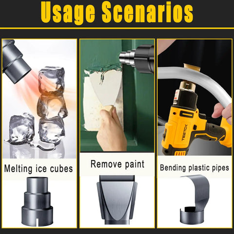 Cordless Heat Gun With Razor Scraper For Dewalt 20V Max Battery Paint Stripping Tool Dual Temp Settings showing usage scenarios