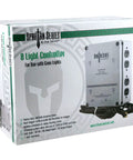 Spartan Series 8 Light Grow Controller For 240V Setups With Dual Trigger Cords displayed on packaging box