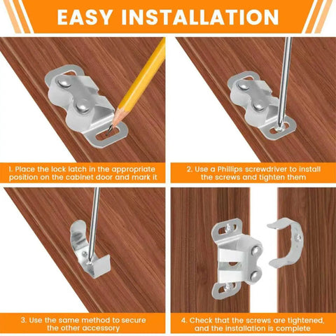 Easy install guide for Six Pack Mobile Home Cabinet Door Catches Double Post Roller Latches