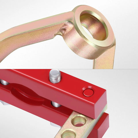 DNA Motoring CV joint puller tool set, 2-piece; red and gold metal components, adjustable 9-hole design