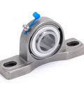 Two Pack All Stainless Steel Pillow Block Bearings With 1 Inch Bore Self Aligning Square Flange Mounted Solid Base Sealed For Heavy Duty Machinery Corrosion Resistant And Smooth Operation SUCP20516