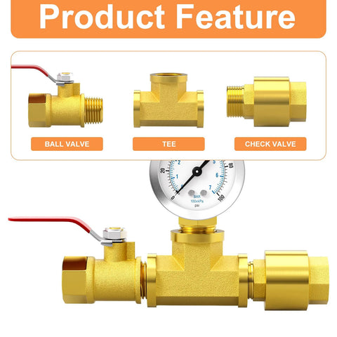GASHER brass check valve by Amazon with DN20 3/4 in BSP threads for backflow prevention