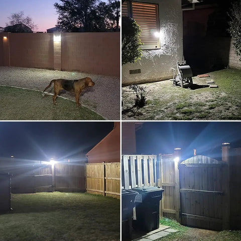 Solar Outdoor Security Lights With Motion Sensor IP65 Waterproof 100 LED Flood Lights Reflector Easy Install Weatherproof Exterior Lighting For Patio Yard Garage Deck And Garden 2 Pack