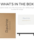 Package contents of 30 Pack 10 Inch Matte Black Cabinet Pulls Stainless Steel Kitchen Cupboard Handles Square Design box.