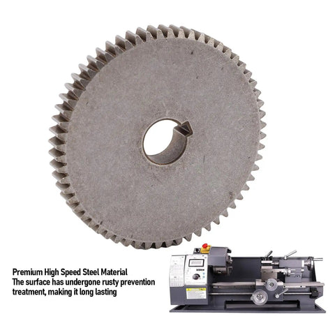 Heavy Duty T60 Sixty Tooth Mini Lathe Gear Replacement For Mx-210 Wm-210 8x16 showing premium high-speed steel construction.