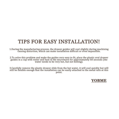 Installation instructions for Replacement Drawer Guide Kit Pack Of 5 Sets With Beefed Up Heavy Duty Center Mount Rails Roller Stops And Durable Bottom Mount Drawer Guides Easy Install For Cabinets And Furniture Model 168.