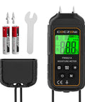 Handy Dual Probes Moisture Meter With Battery Included And Real Time LCD Display For Quick Accurate Readings In Wood Plywood Paper Plaster Walls And Floors, with batteries and wrench