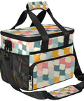 Patterned insulated picnic backpack for food drinks and snacks spacious 12x8.7x10in tote for women men beach work camp travel office