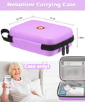 Nebulizer carrying case, purple hard-shell with zipper and carrying handle