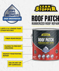 Rubberized Roof Patch 1 Gallon That Patches Leaks Fast With 100 Percent Flexible Instant Sealant For Built Up Roofs SBS Modified Roofs Metal Roofs And More Surfaces Black With A Ten Year Warranty can