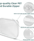 Clear Hard Shell Zipper Cases Set Of Three 2 Small And 1 Medium Durable PET Plastic Pencil Case And Diaper Bag Organizer