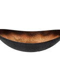 Rena Glass Vessel Bathroom Sink Oval Slipper Hand Painted Black And Copper Tones Dope Sleek Look Tempered Glass Above Counter