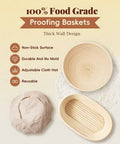 All In One Sourdough Starter Kit For Beginners With Manual Included Complete Bread Baking Supplies Round And Oval Banneton Proofing Baskets