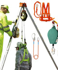 Rugged Confined Space Tripod Rescue Rig Featuring Heavy Duty Winch Choices And Dependable Fall Protection Gear for manhole safety.