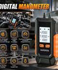 Pro Grade Dual Port Digital HVAC Manometer for Gas Pressure Testing with Fast Response and High Accuracy, range -101 to 200 kPa
