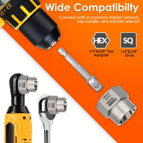 35 Piece Bolt Extractor Set With 1/4 And 3/8 Inch Drives For Damaged Rusted Stripped And Rounded Off Bolts And Nuts Easy Grip Nut Remover Socket Kit For Real World Tough Jobs Includes Adapters And Hex Heads shown with adapters and drive tools
