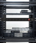 Eight Outlet Rack Mount Power Strip With Wide Spaced Sockets, 1U Server Rack Surge Protector installed in server rack