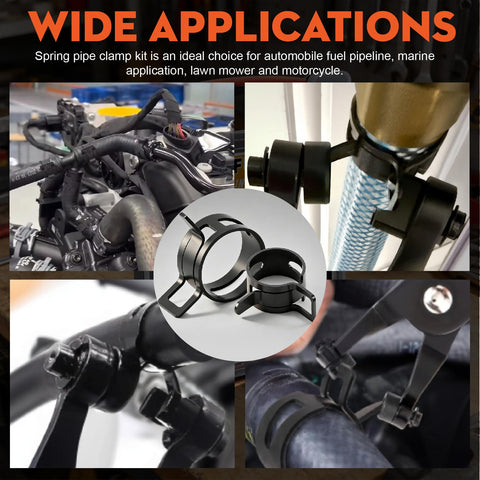 324 Piece Spring Hose Clamp Kit With 6-38mm Range And 2 Pliers for quick fixes on fuel lines, vacuum hoses, and PC cooling loops