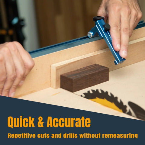 Person using 36-Inch Multi T Track For Woodworking, Awesome Universal Two And One Quarter Inch High T-Slot Extrusion for precise cutting