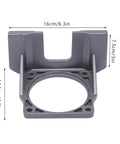 Metal stand for 25W 60K Gear Motor 90RPM Adjustable Variable Gear Reducer Motor with dimensions marked for industry use