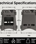 Technical specifications of Titanium Wood Stove Ultralight And Compact For Backpacking With Collapsible 0.2 Inch Thick weighing 6.8 ounces