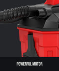 Cordless Shop Vac Vacuum Cleaner Wet And Dry 2 Gallon Tank With 7 Foot Hose Bare Tool Only featuring powerful motor