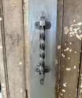 Set Of 2 Oversized Cast Iron Door Pull Handles With Twisted Forged Design For Gate Rustic Barn Shed Exterior Front Door Heavy Duty Hardware