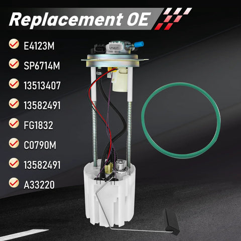 Electric Fuel Pump Module Assembly for Chevrolet Silverado 1500 and GMC Sierra 1500, 2014 to 2018, Replaces OE Part E4123M