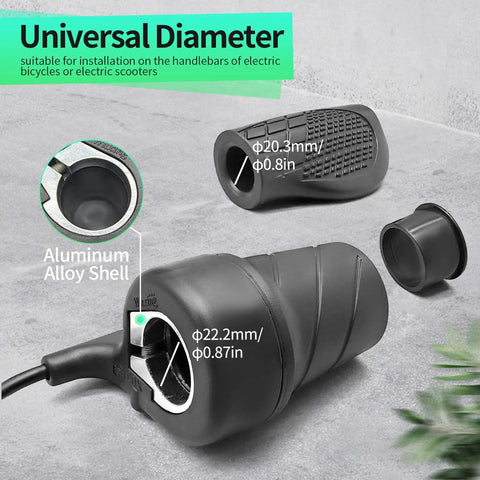 Half Twist Throttle For Electric Bikes And Folding Scooters Waterproof Right Hand Speed Controller Compatible With 24V 36V 48V 60V 72V Systems 3 Pin Plug 30Cm Cable Easy Install Premium E Bike Part