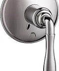 Seabury Single-Handle 3-Port Diverter Valve Trim Kit With Lever Handle In Starlight Chrome for shower faucets, front view
