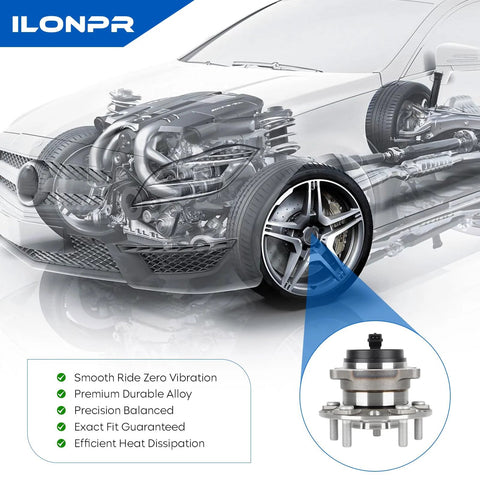 Diagram showing the Rear Wheel Bearing Hub Assembly Five Lug With ABS Hubs One Piece Fits 2016-2019 Hyundai Tucson FWD.