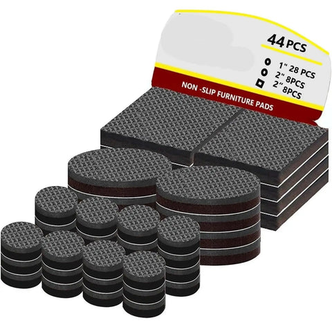 44 Piece Furniture Pad Set With No Slip Self Adhesive Felt Pads For Chair And Table Legs, Anti Scratch Floor Protectors