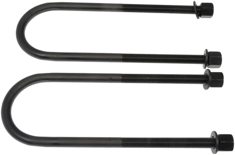 Two black U-bolts from Rear Leaf Spring Axle U Bolt Kit For Select Ford Models Heavy Duty Bolt On Hardware To Secure Leaf Springs