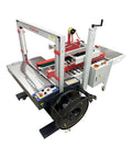 Auto Carton Sealing And Strapping Machine 2-In-1 Industrial Box Packaging Tapper With Polypropylene Strap Winder Adjusting 120-500 Mm Width.