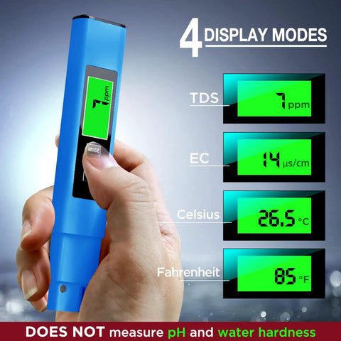 4 In 1 TDS Meter Digital Water Tester With Temperature TDS EC And Temp Readouts For Drinking Water RO DI Systems Aquariums And More