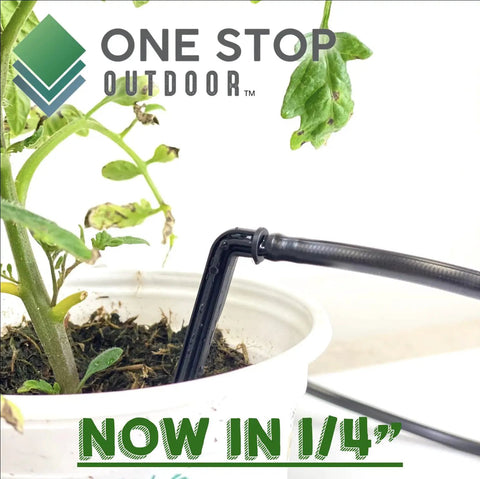50 Pack Six Inch Angled Drip Emitter Stake Fits One Eighth Inch And One Quarter Inch Tubing for precise watering in potted plant