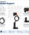 Veterinary Breathing Circuit Holder And Acrylic Tube Bracket Stand for Anesthesia Machines with adjustable arm and clamp base