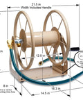 Built Tough Heavy Duty Steel Garden Hose Reel Wall And Floor Mount, 200 Ft Capacity Of 5/8 Inch Hose, Industrial Grade