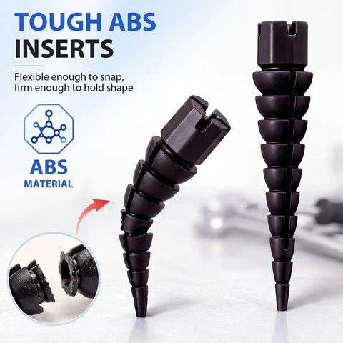 45 Piece Wood Anchor Repair Kit for Stripped Screw Holes Black Finish with Top Threaded Design for Tight Grip on Loose Hinges Cabinets Drawers Shelves and Furniture Includes Extra Pieces for Future DIY Fixes Pro Grade Confidence ABS inserts