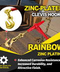 Heavy Duty Ratchet Chain Binder One Quarter To Five Sixteenths Inch, 2 Pack With Clevis Hooks, 2,600 Lbs Working Load