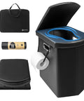 Adult Portable Toilet For Camping And Travel, Folding Toilet With Storage Bag, 17.5 Inch Height For Natural Sitting Posture