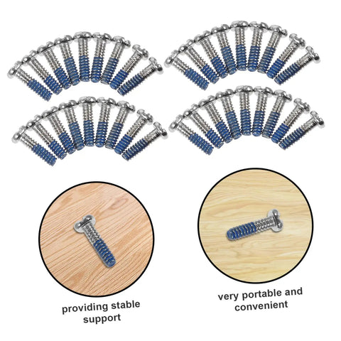 100Pcs Eyeglass Repair Screws Kit For Quick Eyewear Fixes showing assorted blue-handled screws on a wooden surface