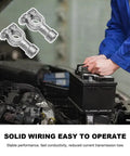 Heavy Duty Battery Connectors Converting Top Post To Side Terminal for tight power hookups with visible battery and connectors.