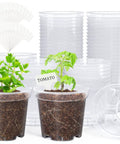 Clear 4 Inch Plant Pots With Drainage Holes, High Transparency Plastic Nursery Pots For Seedlings, Ideal DIY Seed Starter, 60 Pack