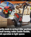Heavy Duty Mechanics Electric Pallet Jack With 3300 Lbs Lift Capacity And Removable Lithium Ion Battery for maneuvering in tight warehouse spaces.
