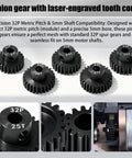 Beefy Hardened Steel Pinion Gear Set 32P 5mm Shaft 23T 24T 25T 26T 27T with M4 Screw and Hex Key for RC cars